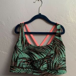 lululemon energy bra mini palm lace tofino size 8